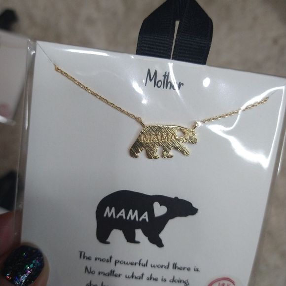 18K Gold Dipped Mama Bear Necklace - Picture 7 of 8